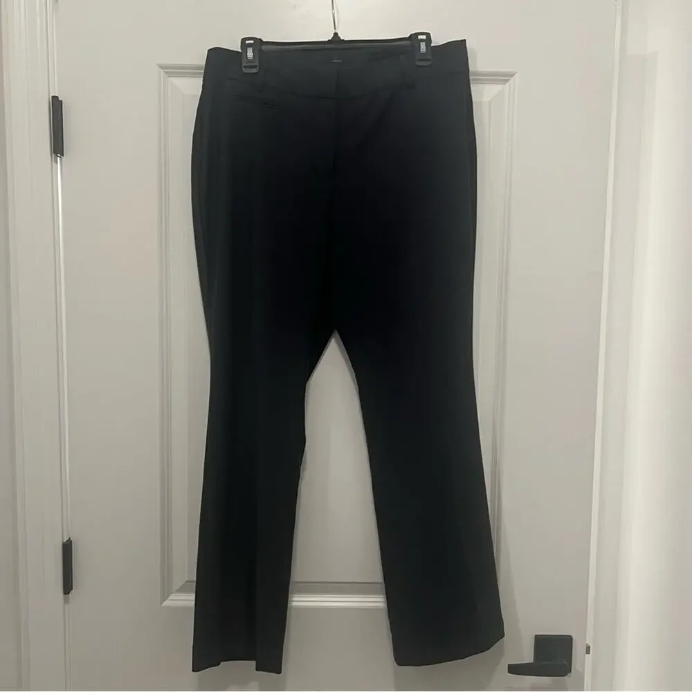 Talbots Women 14P Petite Wool Blend Wide Leg Career Navy Heritage Dress Pants - Picture 6 of 14